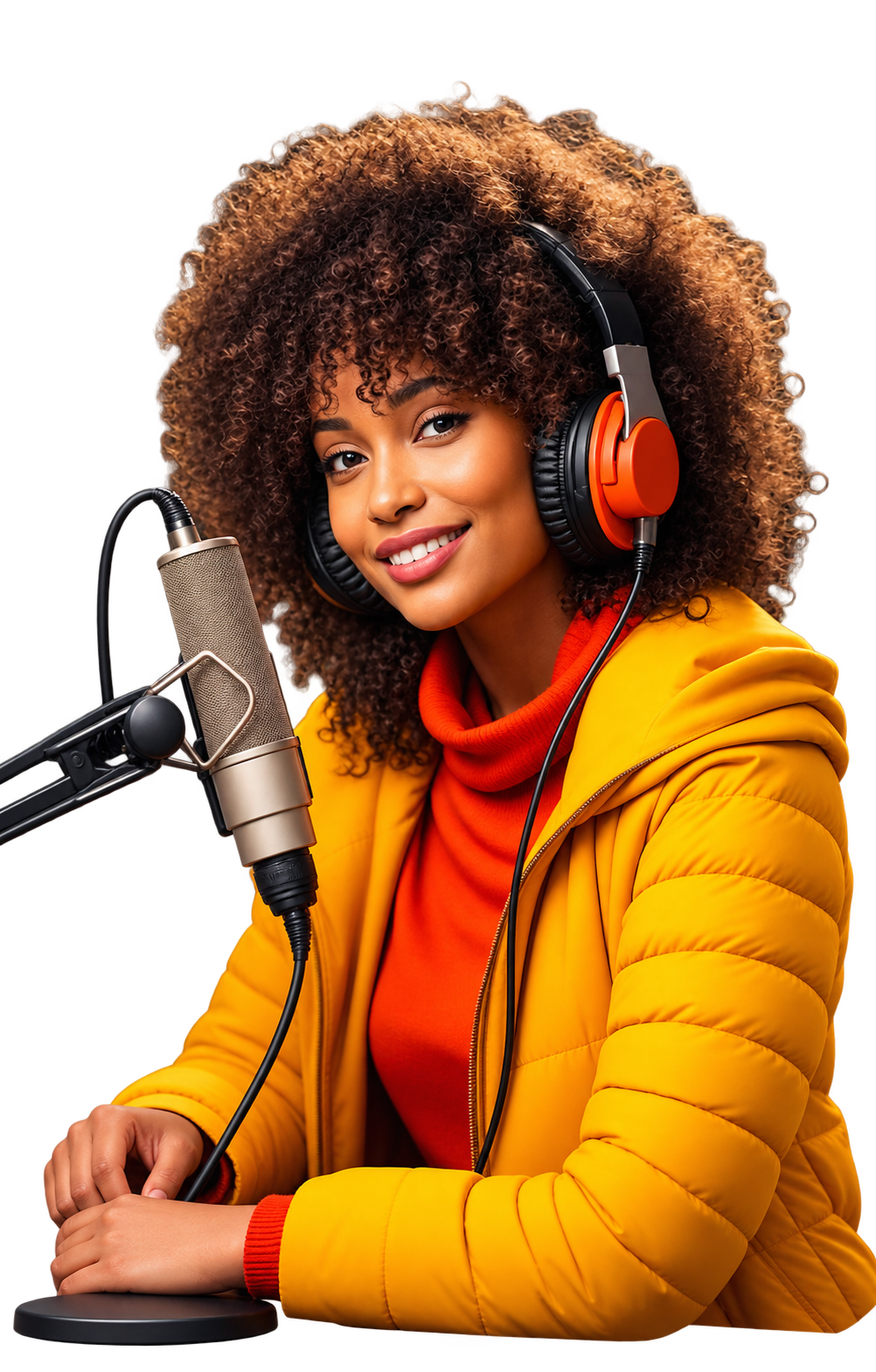Broadcaster presenting a radio show